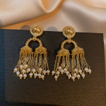 Wind chime pearl tassel earrings HE10818