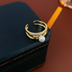 Zircon Pearl Letter Ring HR1486