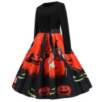 Retro Halloween printed dress ZY136