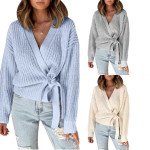 V-neck strap sweater ZY9150