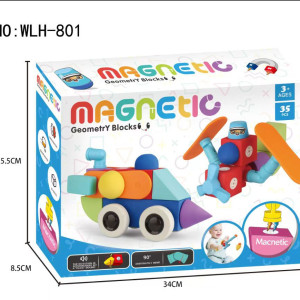 Children's magnetic block puzzle assembly toys 35pcs c070